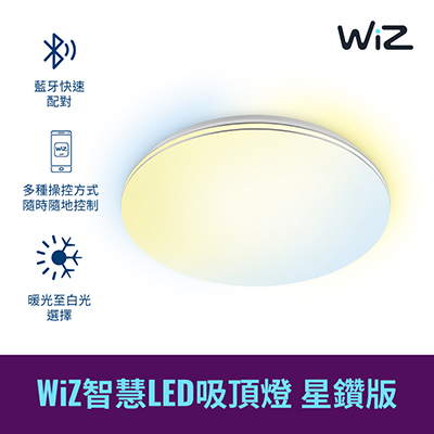 Philips 飛利浦 WiZ 智慧LED 吸頂燈 (星鑽版) (PW012)